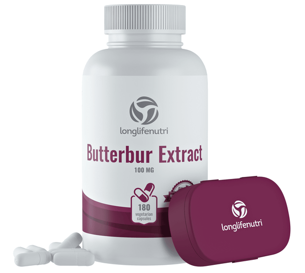Butterbur Extract 100 mg - 180 Vegetarian Capsules - LongLifeNutri