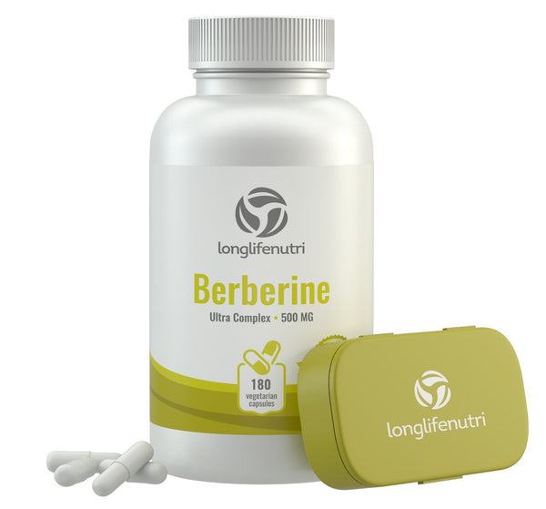 Berberine HCL 500 mg - 180 Vegetarian Capsules LongLifeNutri