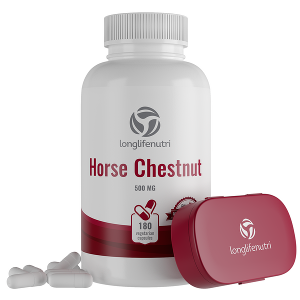 Horse Chestnut 500 mg - 180 Vegetarian Capsules LongLifeNutri