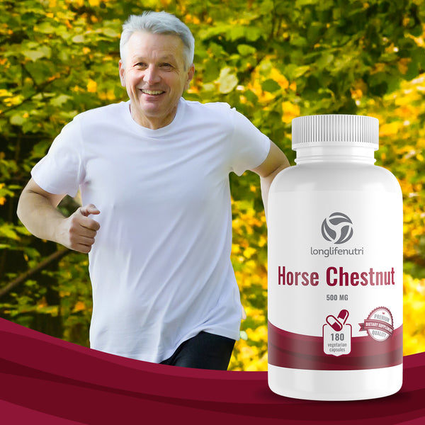 Horse Chestnut 500 mg - 180 Vegetarian Capsules LongLifeNutri