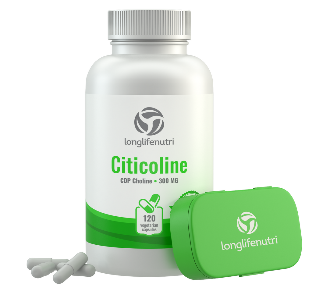 Citicoline CDP Choline 300mg - 120 Vegetarian Capsules - LongLifeNutri