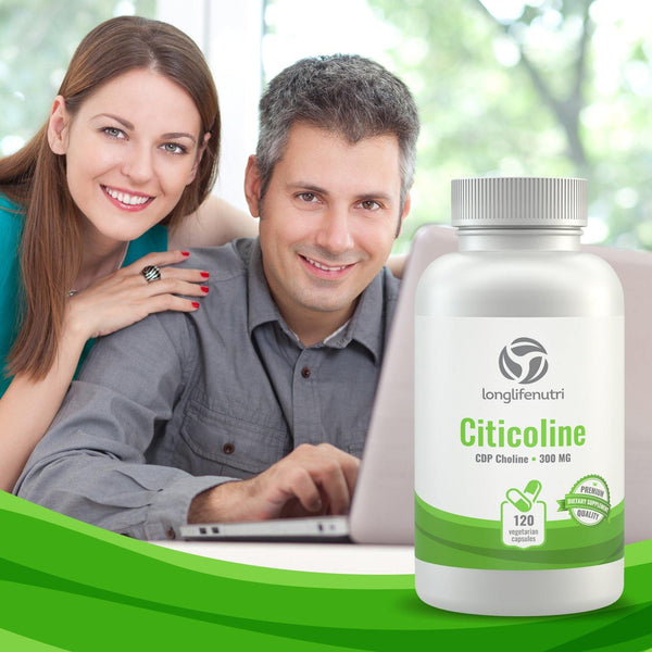 Citicoline CDP Choline 300mg - 120 Vegetarian Capsules LongLifeNutri