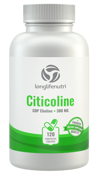 Citicoline CDP Choline 300mg - 120 Vegetarian Capsules LongLifeNutri