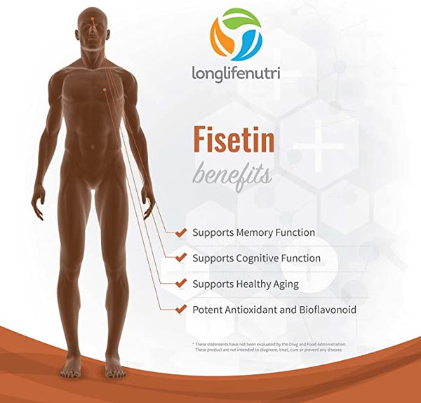 Fisetin 100mg - 120 Vegetarian Capsules LongLifeNutri