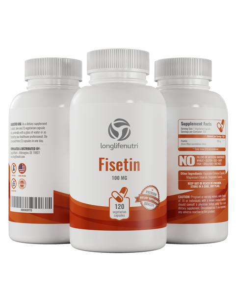 Fisetin 100mg - 120 Vegetarian Capsules LongLifeNutri