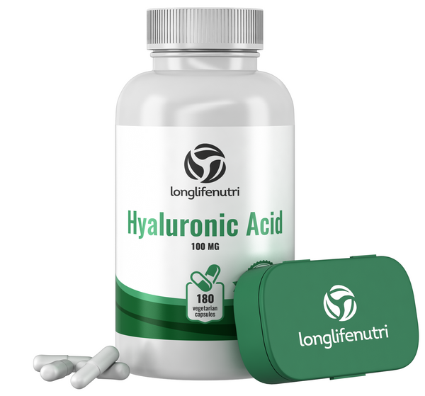 Hyaluronic Acid 100 mg - 180 Vegetarian Capsules LongLifeNutri