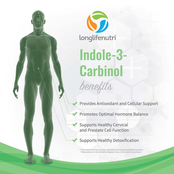 Indole 3 Carbinol 400mg - 120 Vegetarian Capsules LongLifeNutri