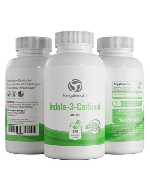 Indole 3 Carbinol 400mg - 120 Vegetarian Capsules LongLifeNutri