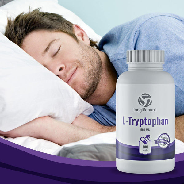 L-Tryptophan 500 mg - 180 Vegetarian Capsules LongLifeNutri