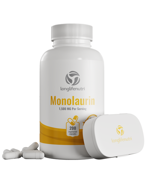 Monolaurin 750mg - 200 Vegetarian Capsules LongLifeNutri