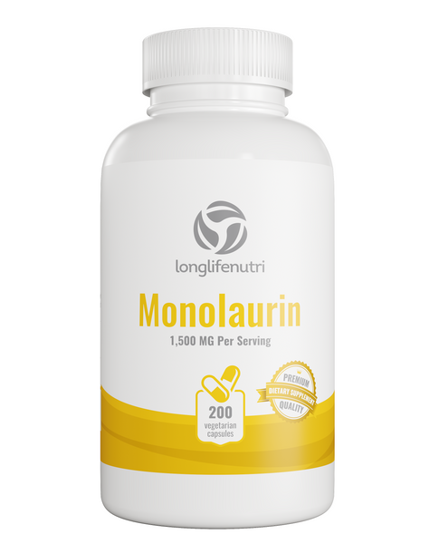 Monolaurin 750mg - 200 Vegetarian Capsules LongLifeNutri