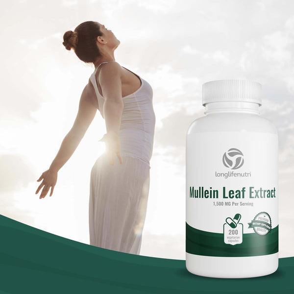 Mullein Leaf 1,500mg - 200 Vegetarian Capsules LongLifeNutri