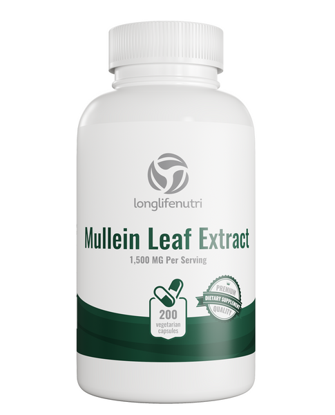 Mullein Leaf 1,500mg - 200 Vegetarian Capsules LongLifeNutri