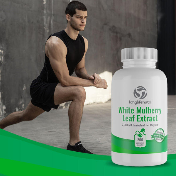 White Mulberry Leaf Extract 2,500mg - 200 Vegetarian Capsules - LongLifeNutri