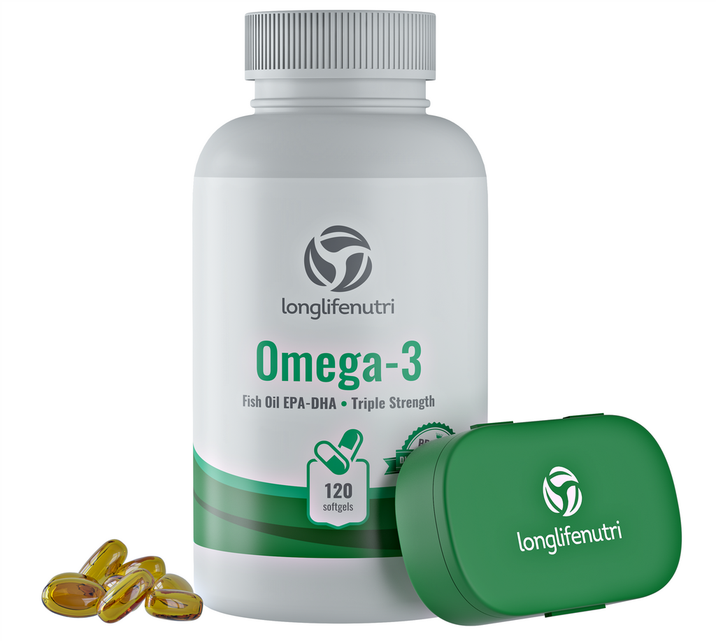 Omega 3 Fish Oil 1000 mg - 120 Softgels - LongLifeNutri
