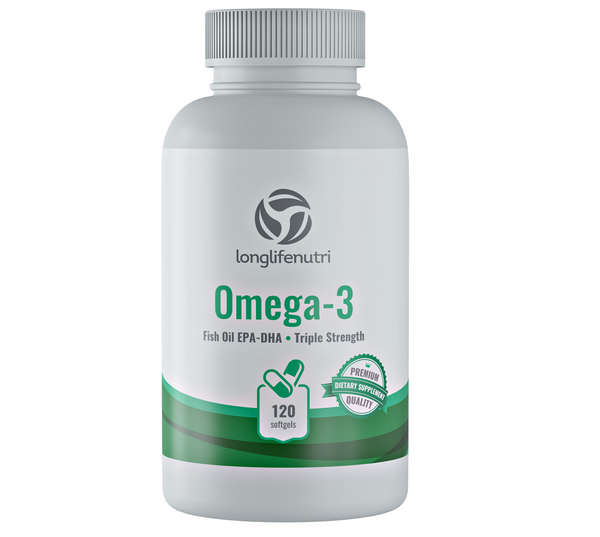 Omega 3 Fish Oil 1000 mg - 120 Softgels LongLifeNutri