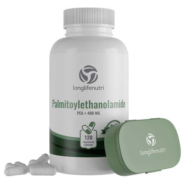 Palmitoylethanolamide 400 mg - 120 Vegetarian Capsules LongLifeNutri