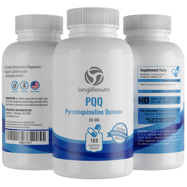 PQQ 20 mg - 180 Vegetarian Capsules