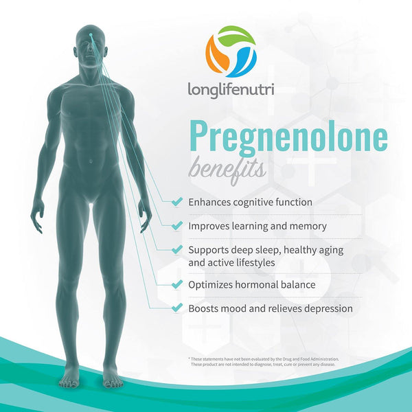 Pregnenolone 100 mg - 180 Vegetarian Capsules LongLifeNutri
