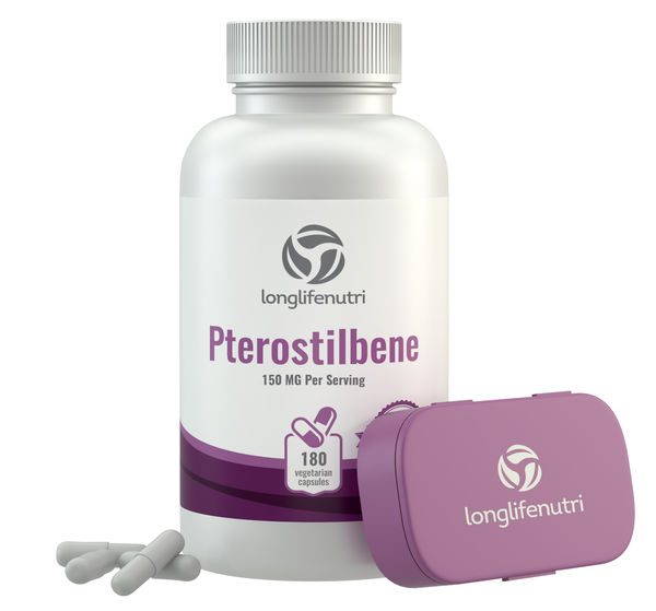 Pterostilbene 150mg - 180 Vegetarian Capsules LongLifeNutri