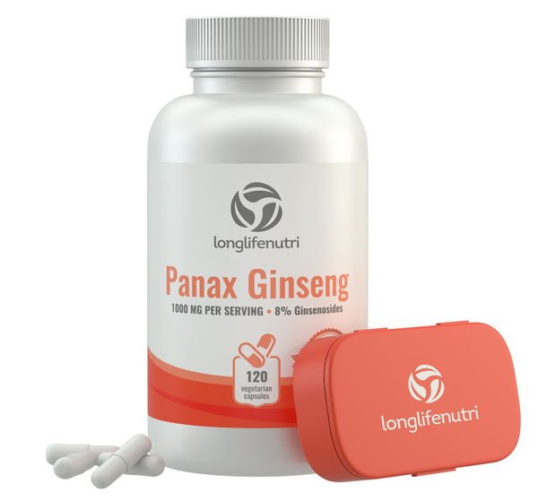 Panax Ginseng 500 mg - 120 Vegetarian Capsules LongLifeNutri