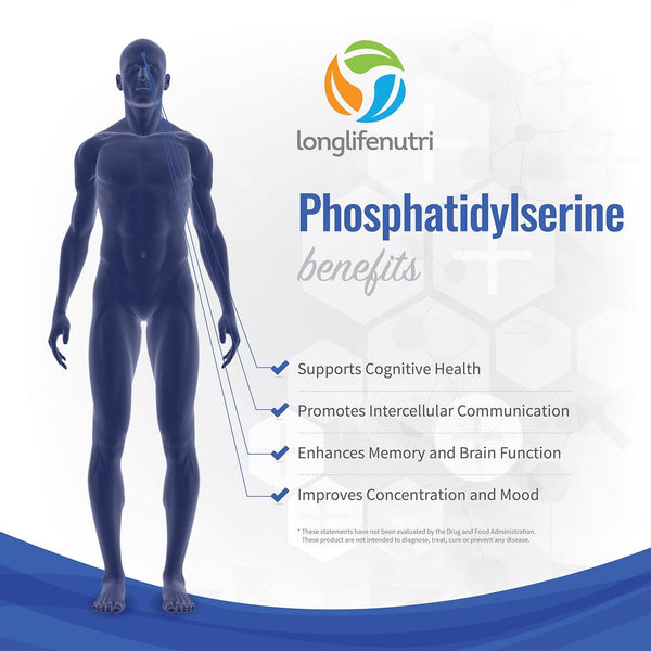 Phosphatidylserine 500 mg - 180 Vegetarian Capsules LongLifeNutri
