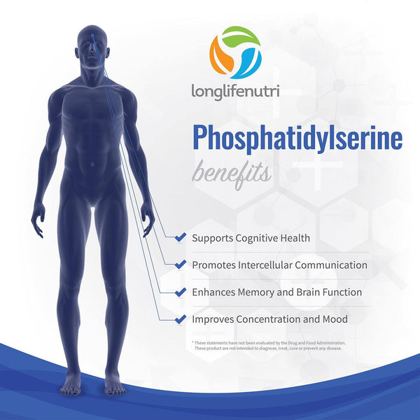 Phosphatidylserine 500 mg - 180 Vegetarian Capsules - LongLifeNutri