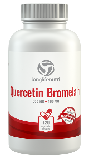 Quercetin 500 mg with Bromelain 100 mg - 120 Vegetarian Capsules LongLifeNutri