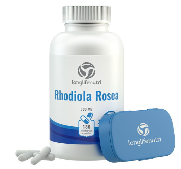 Rhodiola Rosea 500 mg - 180 Vegetarian Capsules LongLifeNutri