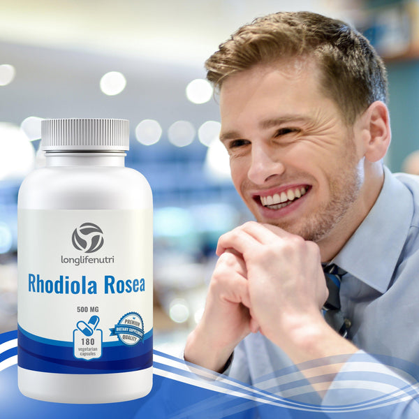 Rhodiola Rosea 500 mg - 180 Vegetarian Capsules LongLifeNutri