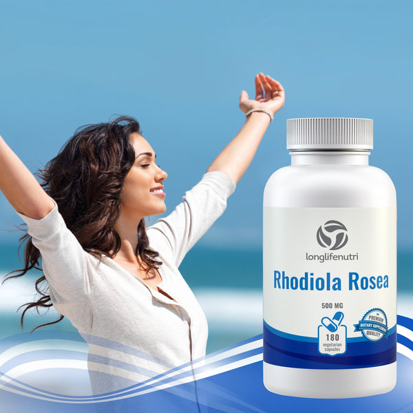 Rhodiola Rosea 500 mg - 180 Vegetarian Capsules LongLifeNutri