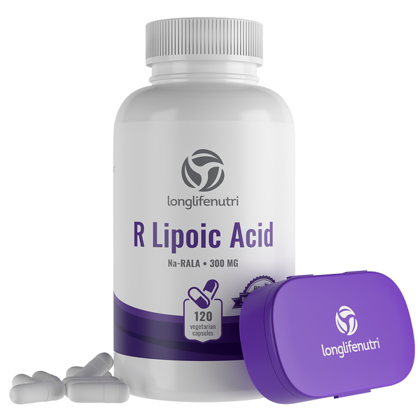 R-Alpha Lipoic Acid 300 mg - 120 Vegetarian Capsules - LongLifeNutri