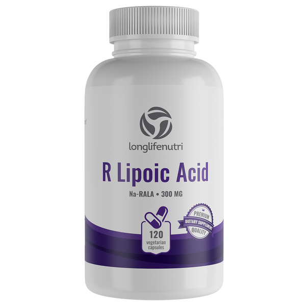 R-Alpha Lipoic Acid 300 mg - 120 Vegetarian Capsules - LongLifeNutri
