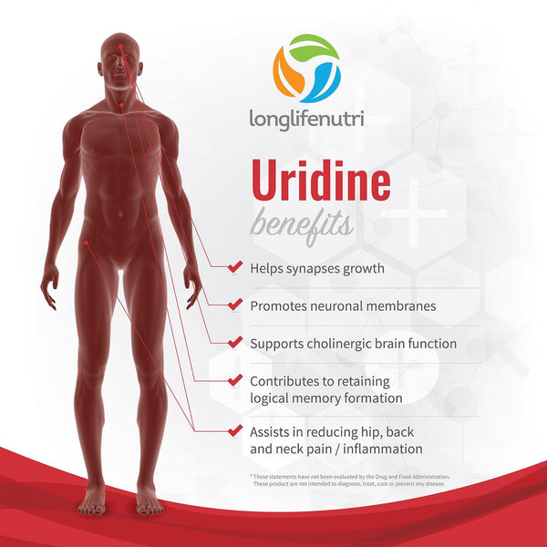 Uridine Monophosphate 300 mg - 120 Vegetarian Capsules LongLifeNutri