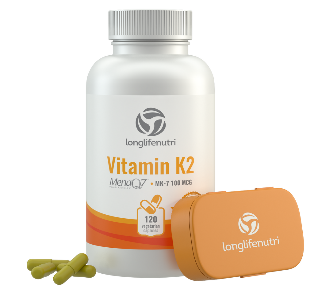 Vitamin K2 MK-7 100 Mcg - 120 Veggie Capsules LongLifeNutri